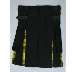 Scottish Hybrid Black & Mecleod of Lewis Tartan Kilt Men Handmade Utility Kilt - Product Image 3