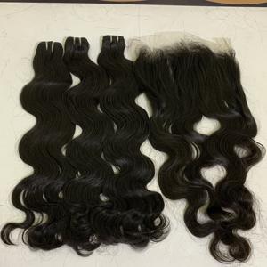 Extensiones de cabello humano 100% virgen, mechones de pelo ondulado con encaje Frontal, 13x6 HD, cierre de encaje - Product Image 3