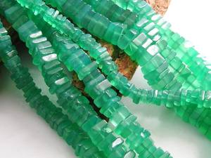 Nouveauté : Perles Heishi en Onyx Vert 100% Naturel, Lisses, 5mm, 16 Pouces, Forme Carrée, Certifiées par un tiers, PME GemsBeads Jewelry - Product Image 3