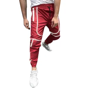 Erkek sokak giyim koşucu pantolonu özel logo yansıtıcı pantolon/joggers erkekler için özel logo ve tasarım