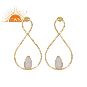 Fancy Design Gold Plated 925 Silver <b>Earrings</b> Supplier Rainbow <b>Moon</b> <b>Earrings</b> Natural Gemstone Jewelry - Product Image 1