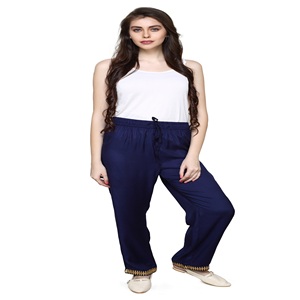 Evolove de algodón de las mujeres de la Marina impreso pijama (pijamas para mujeres) - Product Image 1