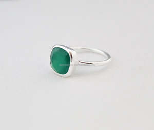 Anillo de Plata de Ley 925 y GEMA de ónix verde, hecho a mano - Product Image 4