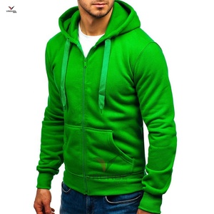 Sudadera con capucha deportiva de lana Polar de algodón de peso pesado Diseño personalizable Cremallera OEM Poliéster Logotipo liso-Patrón impreso Capucha Collar - Product Image 2