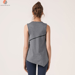 MESS SPORTS Débardeurs de yoga pour femmes en couleur unie - Tissu en terry respirant et à séchage rapide pour le sport et la remise en forme - Product Image 2