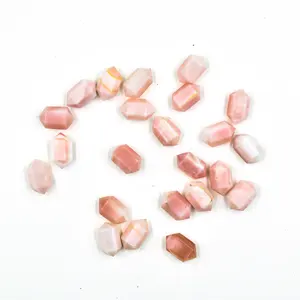 Pink Opal Crystal Point For Ring Making, Faceted Loose Stone Points Stone Beads