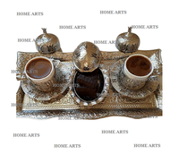 Taza y platillo de té árabe de latón de cocina de nuevo diseño, forma y tamaño personalizados, taza y platillo de Home Arts