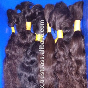 Cabello indio remy de la mejor calidad, cabello indio natural a granel, con buena textura, sin piojos ni tuercas, 10000% sin procesar - Product Image 2