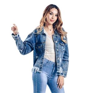 Chaqueta vaquera de estilo nuevo para mujer, top Vaquero elástico, ropa de calle corta, precio barato/otoño - Product Image 2