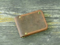 Cartera de Cuero Genuino Corta para Hombre, Impermeable, Minimalista, con Clip para Billetes, Regalo para Padrinos de Boda, Día del Padre