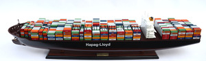 HAPAGG LLOYDD Acacia Wood Container Ship Handmade <b>Novelty</b> <b>Gift</b> Crafted TK0069P - Product Image 4