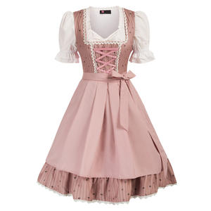 OEM kadın üstleri + elbise + önlük almanca geleneksel Oktoberfest kostümleri üç parçalı Set elbise - Product Image 1