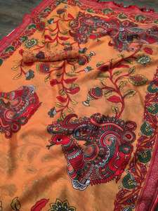 Imprimé avec des glands Latkan Lin Fabrication indienne Saree meilleur Saree en lin imprimé fleuri indien - Product Image 3