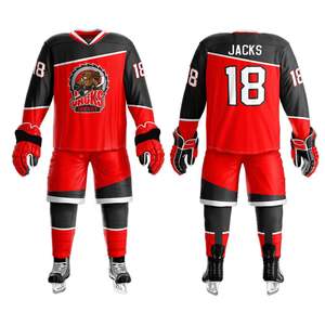 ชุดยูนิฟอร์มฮอกกี้น้ำแข็งสีดำและสีทองแบบกำหนดเองสำหรับผู้ใหญ่ ดีไซน์ชุดที่โด่งดัง - Product Image 4