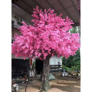Su misura grande alta simulazione 500cm in fibra di vetro artificiale rosa scuro fiore di ciliegio albero durevole e realistico in vendita - Product Image 3