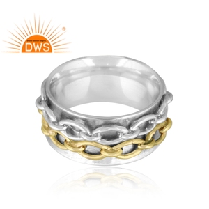 Anillo de banda giratoria hecho a mano de Plata de Ley 925 fina para mujer, joyería de plata para mujer, regalo para ella - Product Image 2