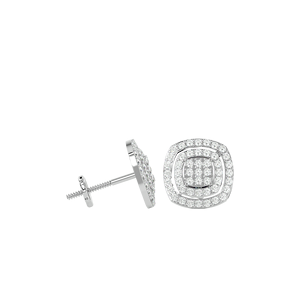 ต่างหูทองคำ 10K ประดับเพชรธรรมชาติทรงกลมแบบคลัสเตอร์ |   ต่างหูแบบเกลียว 0.45 TCW สี GH ความใส I |   ของขวัญเครื่องประดับชั้นดี - Product Image 4