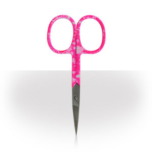 Ciseaux de beauté personnalisables pour nail art et pédicure, avec manche rose, lame en acier inoxydable, lames courbes sûres et affûtées, manucure - Product Image 4