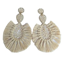 Boucles d'oreilles pendantes à pampilles en alliage faites à la main, plaquées or rose, avec perles et coquillages, tendance, pour femmes, couleur et forme personnalisables, sac OPP