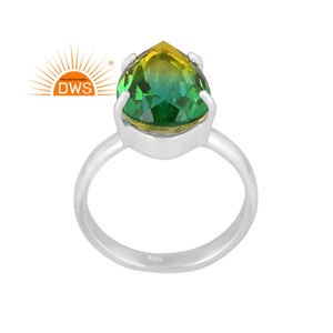 925 plata esterlina fina Natural Bio cromo diópsido doblete cuarzo piedra preciosa anillo apilable fabricante de joyas - Product Image 1