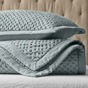 200TC Biesen Design Grau Farbe Luxuriöse Seide Quilt Tröster Set/Bettbezug