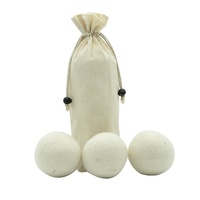 Boules de séchage en feutre de laine de mouton 100% de Nouvelle-Zélande, 70 mm, écologiques, réutilisables, faites à la main par des femmes népalaises, logo personnalisé, lot de 3