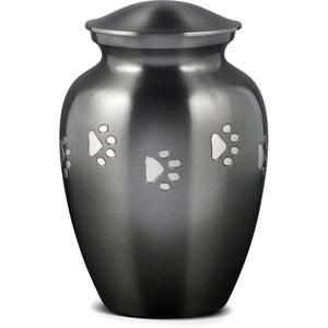 Dignity Gray American Style Brass Decorative Cremation Urn with Paw Print <b>Keepsake</b> <b>for</b> Human <b>Ashes</b> - Product Image 2