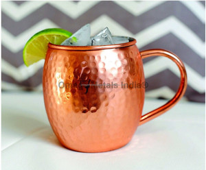 Elegante artículo Moscow Mule Taza de cobre puro hecha a mano para cualquier bebida fría para cerveza (16 Oz) - Product Image 2