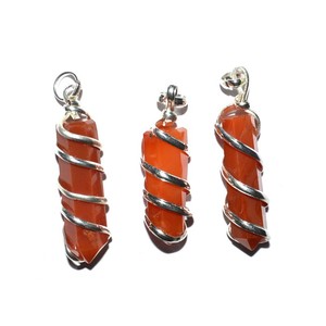 Get Online Carnelian Pencil Wrap Pendants : Carnelian Pencil Wrap Pendants for Sale - Product Image 1