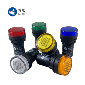 Luz indicadora de lámpara piloto LED de plástico amarillo, luz indicadora AC 220 ~ 240V IP66, tipo antiinterferencias - Product Image 5