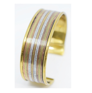 Pulsera de brazalete de latón azul bronce italiano 2025 con acabado de gran pátina, estilo indio, joyería africana, oro, para Navidad y San Valentín - Product Image 1