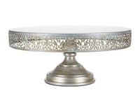 Luxus Metall Hochzeits torte Stand Silber Runde Dekorieren Plattenspieler Dessert Sockel Stand Tablett für Obst mit Geweih Design
