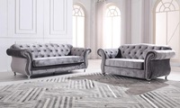 Canapé Chesterfield Moderne en Promotion avec Structure en Bois Massif et Design Capitonnée pour Salon, Appartement et Atelier