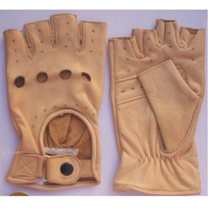 Guantes de Ciclismo de Cuero Vacuno Marrón de Primera Calidad, Ligeros, Resistentes al Viento, Unisex, con Logotipo Personalizado Disponible, Keven Impex, Medios Dedos - Product Image 1