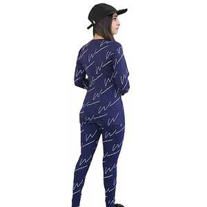 แบรนด์การออกแบบ Tracksuits สำหรับผู้หญิงในสีฟ้าที่มีการพิมพ์ที่กำหนดเอง - Product Image 3
