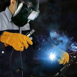 Soldador de guantes de cuero de vaca de fuego contra calor y seguridad de protección guantes de soldadura para tig y mig guantes de soldadura precio barato - Product Image 5