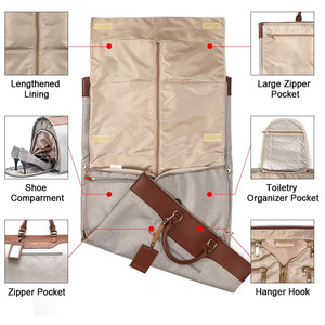 Bagaglio da lavoro notturno personalizzato di design 2 in 1 convertibile Weekender <span class=keywords><strong>Suti</strong></span> da viaggio pieghevole borsone indumento - Product Image 2