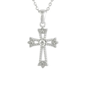 925 <b>Sterling</b> <b>Silver</b> Luxury Cross Pendant <b>Necklaces</b> with Zircon Stone Trendy Design for Wedding & Engagement Parties - Product Image 1