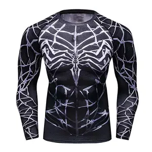 Garde-joint en Polyester pour hommes, Jiu Jitsu Rashguard, couleur personnalisée, manches longues, MMA Rash