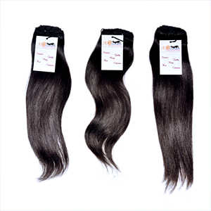 Muestra al por mayor de tejido de cabello humano indio crudo, precio de fábrica pelo de templo indio crudo, paquetes de cabello peruano virgen indio crudo - Product Image 2