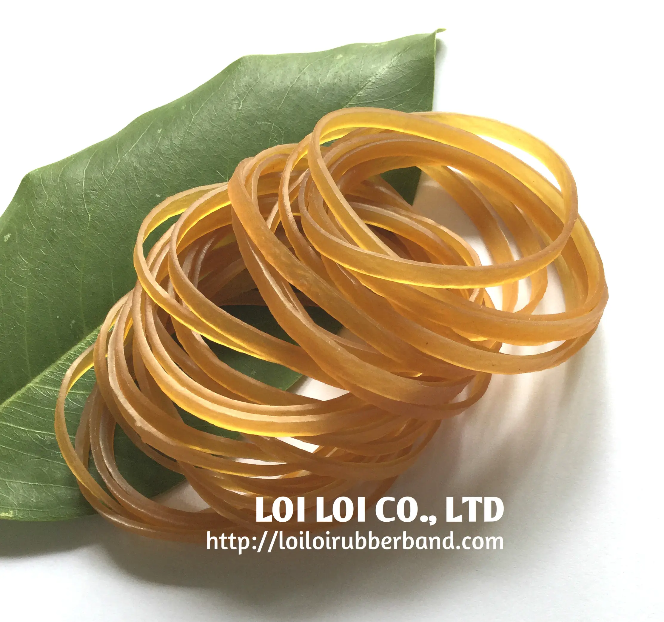 ベトナム製の透明天然ゴムバンド黄色または蜂蜜色で高温でも弾力性に耐えることができます