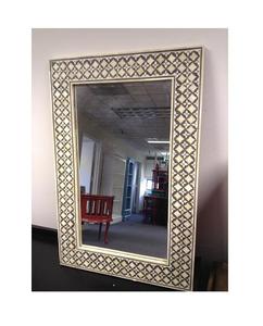 <b>Wooden</b> And Mother of Pearl Blue And <b>White</b> <b>Mirror</b> Frame For Home Wall Decoration Wedding Occasion In Bulk - Product Image 4