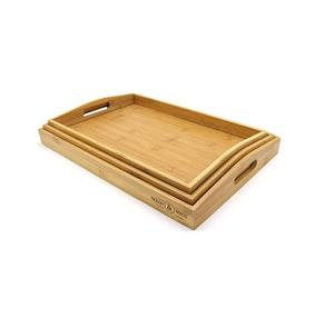 Plateau de nourriture en bois de conception classique avec poignées en fer plateau de service à Dessert de taille personnalisée de la plus grande qualité en Inde - Product Image 3