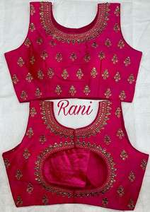 Blusa de seda con bordado de fantasma para mujer, blusa de seda india de aspecto moderno, barata, lista para usar, venta al por mayor, surat - Product Image 3