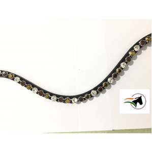 Banda Frontal para Caballo de Alta Calidad, Color Granate, con Cristales Transparentes AB de 8mm, Cierre de Gancho y Bucle Trasero, Fácil de Cambiar - Product Image 2