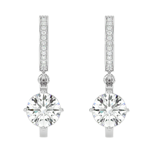 Gran oferta, pendientes de diamantes de moda chapados en oro blanco de 14 quilates para mujer, accesorio de joyería Premium - Product Image 1