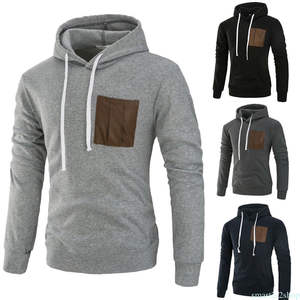 Polyester imprimé pull hommes à capuche quantité OEM personnalisé 2025 élégant sweats à capuche couleurs unies basiques coton mélangé sweats à capuche - Product Image 1