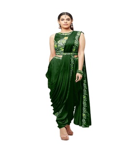 Auto conçu fête porter Designer soie brodé Saree avec chemisier pièce douce soie dentelle bordure Sari vêtements de mariage femmes dernier ApparelGarment - Product Image 1