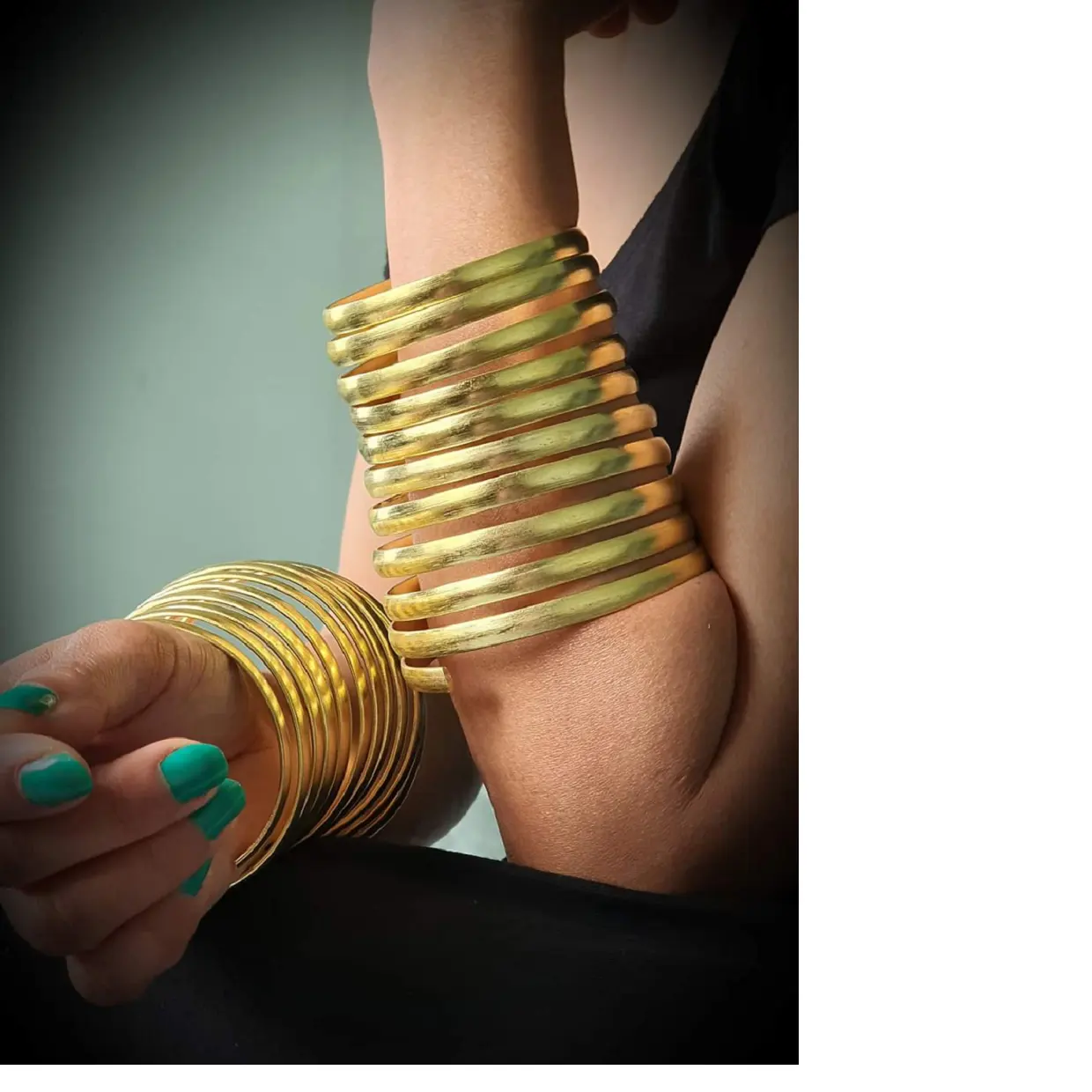brass coiled bangles and bracelets in beautiful patterns suitable for native jewelry stores and native jewelry designers