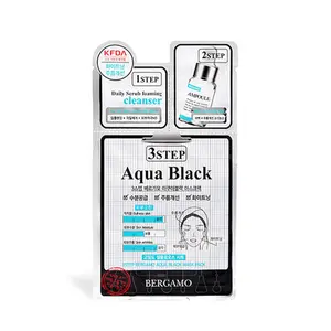 Gói Mặt Nạ 3 Bước BERGAMO (AQUA BLACK) Từ Hàn Quốc High-Focus Winkle-Chăm Sóc Làm Sáng Da Cân Bằng Tàn Ác-Miễn Phí Phong Phú Triệt Để